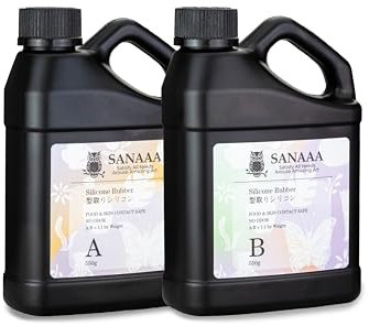 SANAAA Flüssiges Silikon Kautschuk, Silikon Formen Zum ießen, 1:1 Mischungsverhältnis 10A Silikon für Silikonformen, Harzformen, Kerzenformen, DIY Harzformen(1100 gr)
