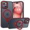 BENTIACC Handyhülle iPhone 15 Hülle, mit Unsichtbarer Ständer, mit Mag-Safe, Militärschutz, [Transluzente Matte] Anti-Fingerabdruck hülle iPhone 15 6,1 Zoll(Rot)