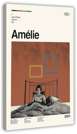KJUFE Amelie Filmposter, Leinwand, Poster, Schlafzimmer, Dekoration, Landschaft, Büro, Raumdekoration, Geschenk, 30 x 45 cm