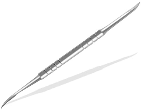Premium Maniküre Nagelpflege Werkzeug Nagelreiniger Cuticle Pusher 12 cm | Doppelinstrument aus Edelstahl mit schmalen gebogenen Enden zum Reinigen der Nägel