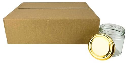 BIENEN SCHMIDT 60x Twist Off Honigglas Schraubglas 250g Imkerhonig Rundglas Gläser für Honig Sturzglas Einmachglas Einweckglas Marmeladenglas Deckel-gold