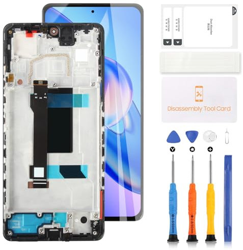 Pantalla LCD para Xiaomi Redmi Note 12 PRO Plus 5G Pantalla LCD para Xiaomi Redmi Note 12 Pro+ Plus 5G Pantalla Táctil Digitalizador Kit de Reparación de 6.67 Pulgadas Negro con Marco