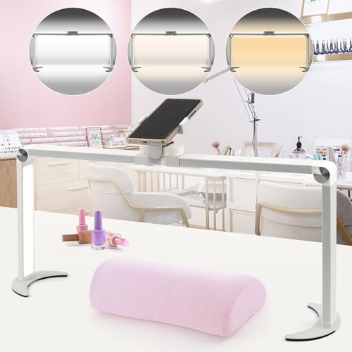 EBANKU Foldable Nail Tech Lamp for Desk, 5 Modes 4000K-6000K Dimmable LED Manicure Lamp, Desk Light for Nail Tech, Handwork(White)