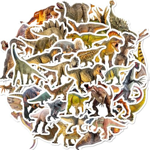 50 Retro Dinosaur Stickers for Kids - Waterproof Vinyl Stickers Pack for Water Bottles Laptops Travel Gear & DIY Crafts Gift for Boys Girls Adults