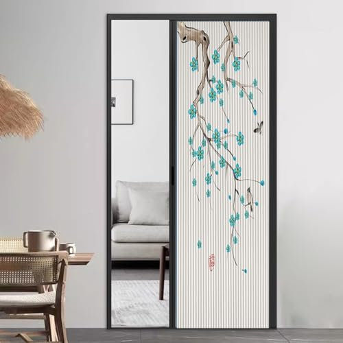 Porta soffietto da interno Porte Interne a Libro, Senza Foratura Scorrevoli Porta Divisoria Invisibile con Telaio In Alluminio(White Frame,68.5x203cm)