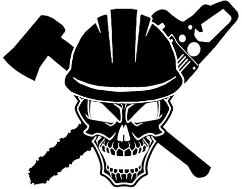 Pegatina Promotion Holzfäller Motorsäge Totenkopf Skull Aufkleber Sticker Autoaufkleber Farbe &Größe wählbar
