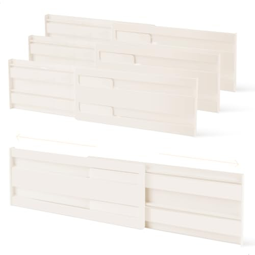 xtemtoamz Schubladentrenner Verstellbar Küchenschubladeneinsätze, Schubladen Trenner, Schubladen Organizer Kleiderschrank für Kommode Schlafzimmer Schrank Küche 27,5-52cm, 4 Stück