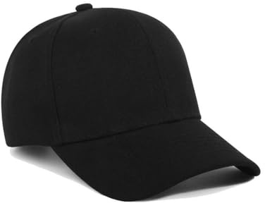 GNALIA Cappello Uomo, 1 Pezzo Cappello Baseball Regolabile Unisex, Nero Taglia M, Traspirante Con Visiera Per Estivo E Attività All'Aperto
