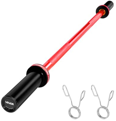 VEVOR 4FT Barbell Bar, Fits 2-Inch Weight Plates, Barbell Bar with Knurled Grip for Strength Training, Weightlifting, Squat, Deadlift, Bench Press, Curl, Overhead Press, 550lbs/226kg Capacity