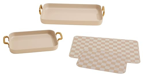 Our Place Essentials 4-Piece Griddle Pan Set | Nonstick Griddle Standard & Mini with Reusable Silicone Oven Mats | Thermakind™ PFAS-Free Nonstick, Oven Safe, Stovetop to Oven Versatility | Cream