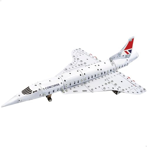 ColorBaby Smart Theory flygplansbyggsats, Concorde-modell, 260 st metall, inklusive monteringsverktyg, present till barn 8 år, modeller, pedagogisk leksak, stam, originalgåvor (39596)