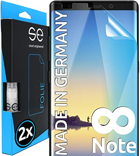 2x se® 3D SCHUTZFOLIE Transparent für Samsung Galaxy Note 8,Selbstheilend, 100% Fingerabdruck & FaceID kompatibel, einfache blasenfreie Installation, Ultra-Klar, Stoß-Kratzfest, aus Deutschland
