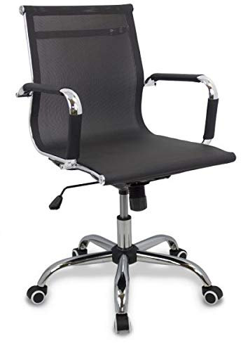 Cashoffice - Silla de Oficina, Silla de Escritorio Regulable en Altura y Giratoria (Negra)