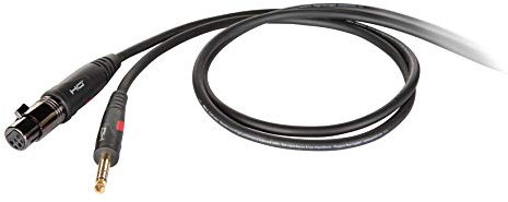 PROEL DHG210LU5 - Cavo audio professionale bilanciato Die Hard Gold con connettori Cannon XLR 3P Femmina a Jack 6.3mm Stereo da 5mt, Nero