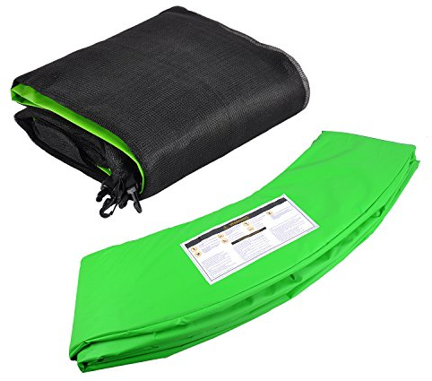 ULTRAPOWER SPORTS 244cm 305cm Trampolin Sicherheitsnetz Ersatznetz & Randabdeckung - Grün 366cm 8Stangen