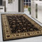 HomebyHome Vintage Teppich 240 x 340 cm Orientalischer Teppich Kurzflor - Orient Teppich Schwarz für Wohnzimmer, Esszimmer, Flur und Schlafzimmer - Teppich Groß mit Oeko-TEX - Carpet Living Room