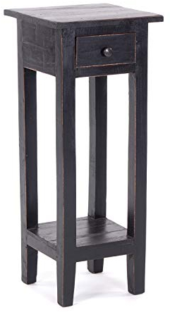 Vintage Design TELEFONTISCH Napoleon 75 | 75x30x30cm (HxLxB), Mahagoniholz Beistelltisch, Blumenhocker, Holz Tischchen | Farbe: 09 Voodoo - schwarz
