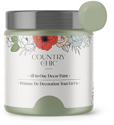 Country Chic All-in-One Chalk Paint for Furniture, Cabinets, Home Decor, Eco-Friendly, Matte Finish, Built-In Primer & Top Coat for Wood, Metal - Sage Advice (Sage Green) - Pint 16 oz (475 ml)