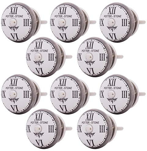 Knober 10 X Vintage Möbelknöpfe Keramik Porzellan Vintage Landhausstil Shabby-Chic 40mm Knauf Türgriff Gewinde M3