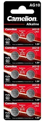Camelion Batterien AG 10/LR54/LR1130/389/390/GP89A/V10GA/D189/G10, 10 Stück