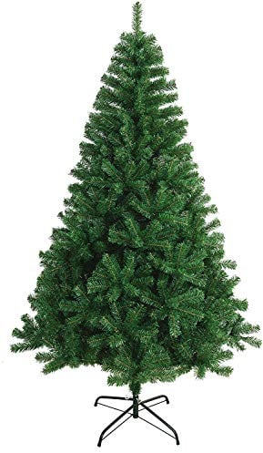 SOLAGUA NAVIDAD Künstlicher Weihnachtsbaum mit extra gefüllten Lamettablättern, 150–300cm Tanne mit Metallstütze (Grün, 150cm 380Tips)