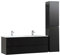 MOB-IN Meuble Double Vasque 120cm avec Plan céramique Sorrento Noir + Colonne