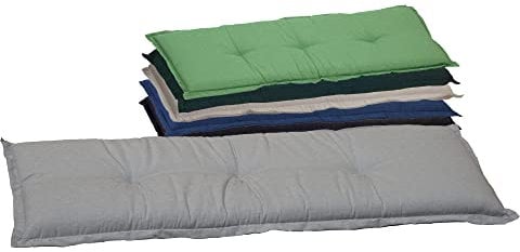 Beo Bankauflage 145 x 45 cm Waschbar Ascot | Premium-Qualität Made in EU | Atmungsaktive Gartenbank Auflage nach Öko-Tex Standard | UV-beständige Sitzauflage Bank | Auflage Bank in Hell-Grau
