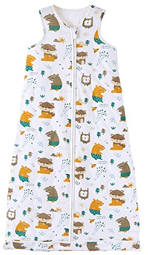 Chilsuessy Gigoteuse Bébé Fille Garçon Hiver Pyjama, Tog 2.5 Coton Turbulette Gigoteuse Longueur Ajustable, Animaux de la jungle, 130cm/Taille Bébé 120-140cm