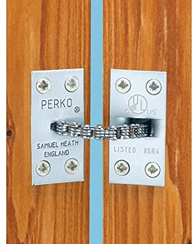 Ferme-porte invisible à ressort à encastrer série perko R2 chromé satiné