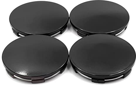 RhinoTuning 4 Stück Radnabenkappen Schwarz OD 65mm, Snap‑on‑Fit | Radnabenabdeckungen aus ABS, OD 65mm ID 62mm, Robust & UV-beständig, Geeignet für 17 TE37 RE30 CE28n Rad, Felgendeckel