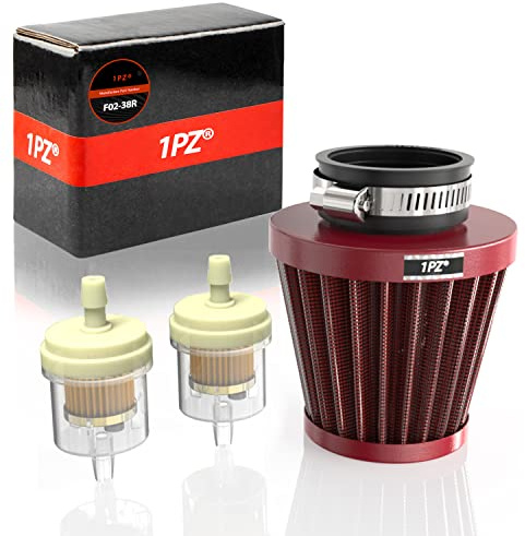 1PZ F02-38R 38mm 39mm 40mm Filtro aria moto universale rosso rotondo filtro aria 49cc 50cc 70cc 80cc 90cc 110cc 125cc 150cc 200cc sostituzione per GY6 Scooter ATV Cyclomotor Quad Dirt Pit Bike Rojo