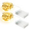 AGOTD - Catena luminosa a LED, confezione da 2 pezzi, 5 m, con 50 LED, funzionamento a batteria, micro filo di rame, decorazione per feste, per giardino, Natale, matrimoni e camere (bianco caldo)