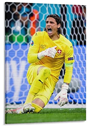 AIPHE Kunstwerk Malerei Leinwanddrucke Yann Sommer Torwart Poster Wohnzimmer Schlafzimmer Malerei Kunstwerk 60x90cm Kein Rahmen