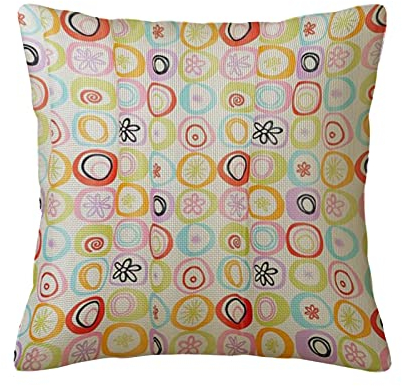 Correngo Kissenbezüge aus Baumwollleinen,All Diese Jazz Retro 60er Starburs, Quadratischer Kissenbezug Home Sofa Dekoration Kissenbezug 18 x 18