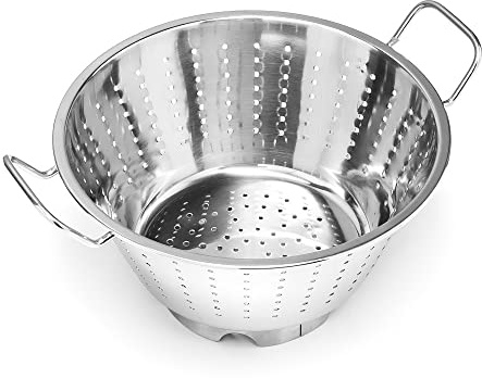 Forgast Colador de Acero Inoxidable | Diámetro ⌀ 36 cm | Altura 18 cm | Colador de Cocina | Colador con dos asas de metal | Colador para Blanquear Ensalada y Sopa, para escurrir Pasta