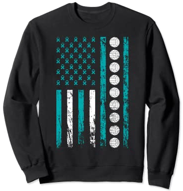 Amerikanische Sportflagge Stress Awareness Month Volleyball Sweatshirt