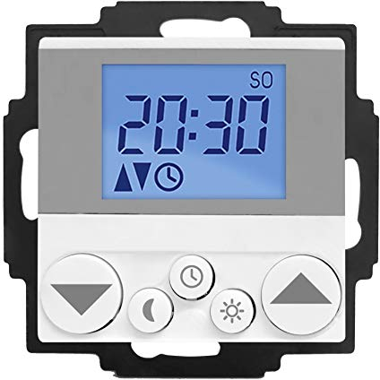 WIR elektronik eUHR eU220, Zeitschaltuhr zur Steuerung von Rollläden, Jalousien, Markisen über gängige Rohrmotoren, Manualbetrieb per Drucktasten o. Automatikbetrieb mit Schaltzeiten (Verkehrsweiß)