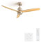 CREATE / WINDSTYLANCE/Deckenventilator Nickel Naturholzflügel mit Fernbedienung und Wandschalter / 40W, doppelte Höhe, Ø132 cm, 6 Geschwindigkeiten, Timer, Sommer-Winterbetrieb