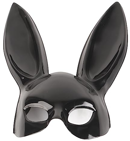 Xnferty Hasenmaske, Hasenmaske, Tier-Halbgesichtsmaske, Cosplay für Damen-Maskerade, Halloween, Cosplay, Kostüm, Geburtstag, Karneval, Verwendung: Schwarz