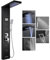 304 Stainless Steel Shower Column 5 Function KEOKBON Bathroom Shower Tower System with Waterfall Rainfall Hand Spray Body Massage Jets Bath Spout LED Light Celsius Temperature Display, Black