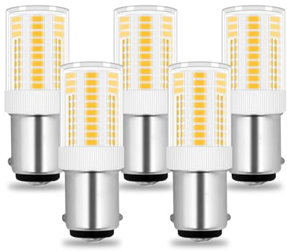 TZHILAN B15D LED Birne 2W SBC Kleine Doppelbajonettkappe Ersatz 20W Halogen 230V für die Nähmaschine Kühlschrank Dunstabzugshaube Gerätelampen Warmweiß 3000K, 5-Stück[MEHRWEG]