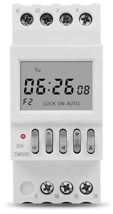 RWRAPS Minuteur Numérique Programmable 12 V Deux Groupes de Sortie Contrôle séparé 7 Jours Hebdomadaire Programmable 2 canaux Minuterie Temps de Commutation Min. Horloge à intervalle de 1 Seconde