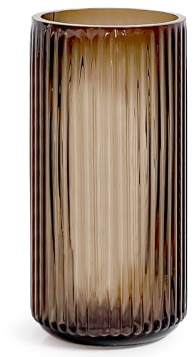 Aoderun Gerippte Glasvase 7.5 Zoll für Wohnzimmer, Esszimmer, Couchtisch, Küche, Büro, Regal - Hochzeit Party Dekor