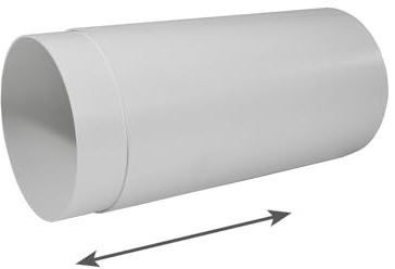 EASYTEC® Teleskoprohr DN150 zum Wandeinbau, Länge teleskopierbar 31-52 cm | Wandrohr für Dunstabzugshauben oder geeignete Klimaanlagen. Für Kernlochbohrungen > 160 mm.