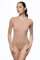 Evoni Damenbody mit kurzen Ärmeln und Rundhals I Damen T-Shirt I Bodysuit Women I Unterzieh-Body aus Baumwolle I Kurzarm-Body mit optimaler Passform L hautfarbe