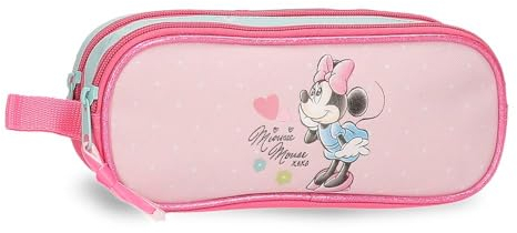 Disney Joumma Bags, Minnie-Imagine, Federmäppchen für Kinder, aus Polyester., Rosa, Dreifachmäppchen