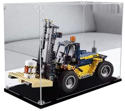 Scatola espositiva in acrilico per Lego 42079 modello di carrello elevatore resistente, scatola trasparente antipolvere compatibile con kit di costruzione Lego 42079, scatola regalo modello (modello