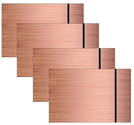 Creatorally 4 Feuilles de Plastique ABS, Plaque Plastique pour Gravure Laser 30x20 cm, Panneau Gravable Dur 1.3mm pour CNC Découpe Personnalisé Artisanale (Noir sur Rose Brossé)