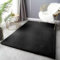 VIMODA Fellteppich Deluxe waschbar: Eleganter Hochflor Teppich Akzent Einfarbig, kuschelig für Ihr Wohnzimmer oder Schlafzimmer, Farbe:Schwarz, Maße:80x150 cm