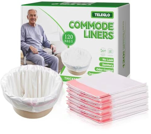 Toiletteneinlagen, 120 Stück, Einweg-WC-Einlagen, tragbare Toilettenbeutel für Toilettenstuhl, Camping-Toiletteneinlagen, Abfallbeutel, passend für alle gängigen Nachttische, tragbare Toiletten,